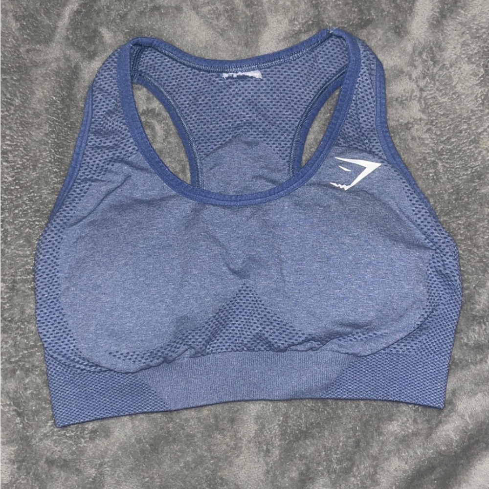 Blue Gymshark sports bra